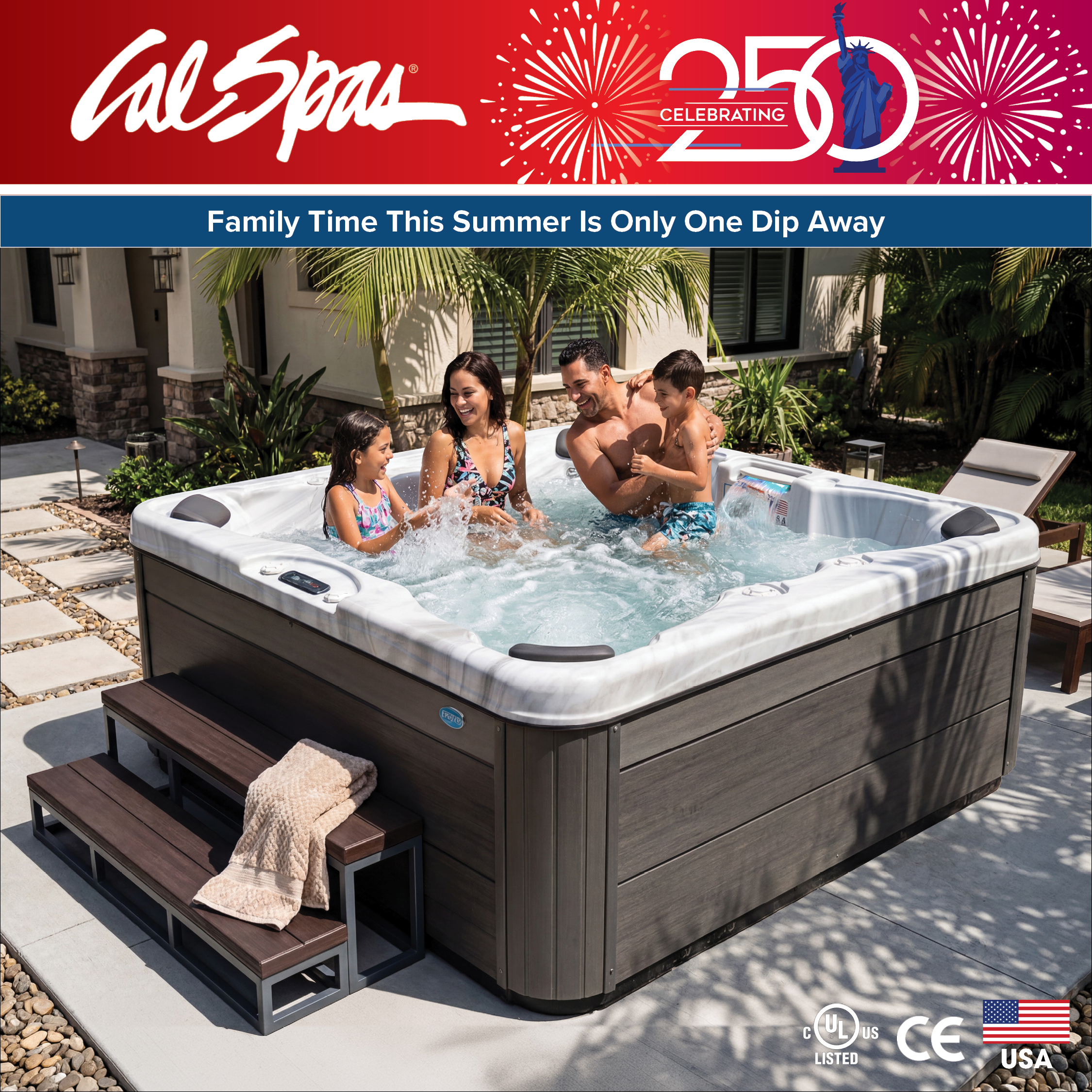 Calspas hot tub being used in a family setting - Tuscaloosa